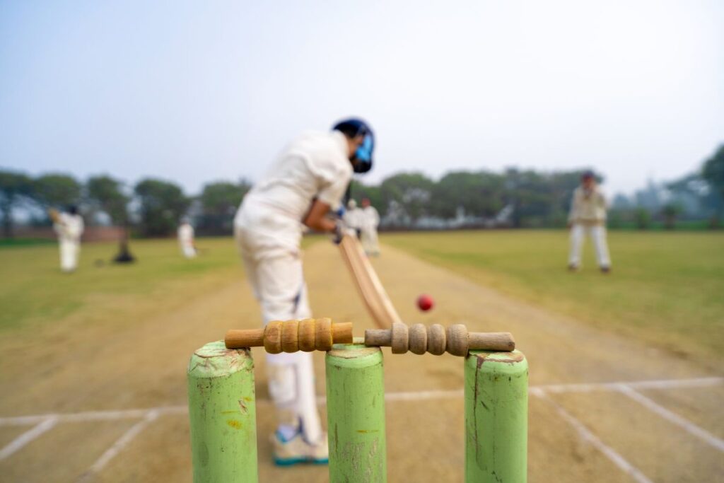 Man Playing Cricket Batting